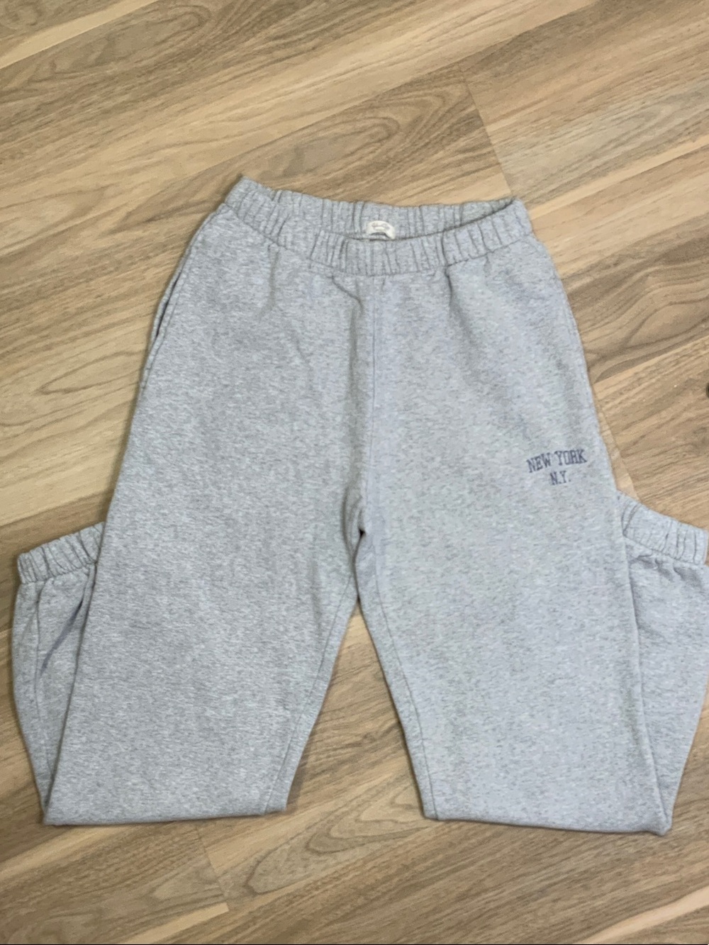 John Galt/Brandy Melville Light Gray 'New York N.Y.' Sweatpants